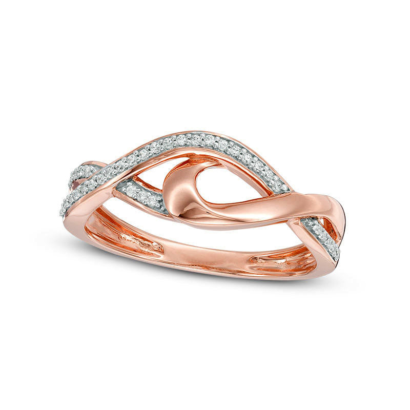 Image of ID 1 010 CT TW Natural Diamond Split Twist Ring in Solid 10K Rose Gold