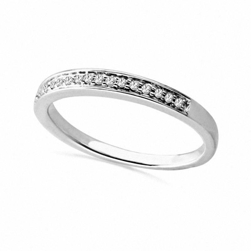 Image of ID 1 010 CT TW Natural Diamond Wedding Band in Solid 10K White Gold