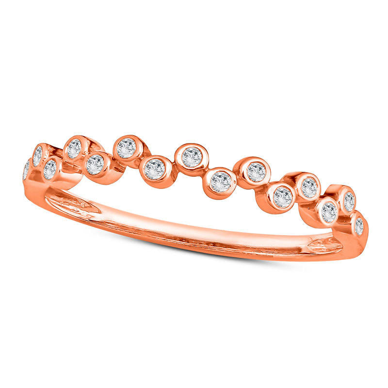 Image of ID 1 010 CT TW Natural Diamond Zig-Zag Stackable Band in Solid 10K Rose Gold