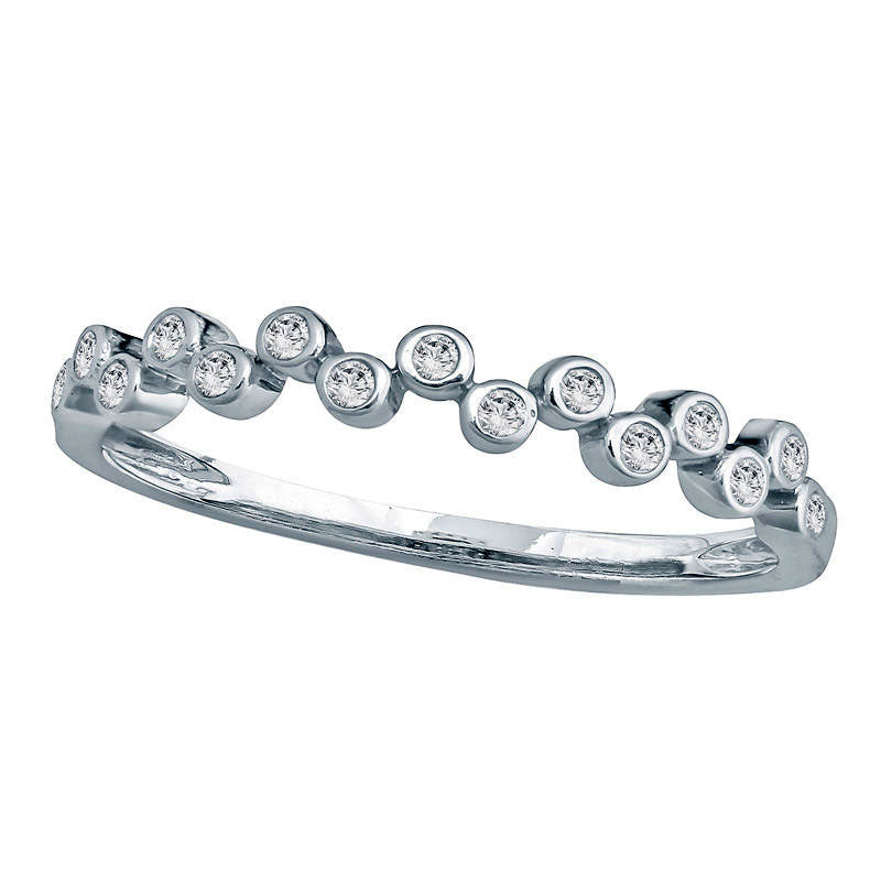 Image of ID 1 010 CT TW Natural Diamond Zig-Zag Stackable Band in Solid 10K White Gold