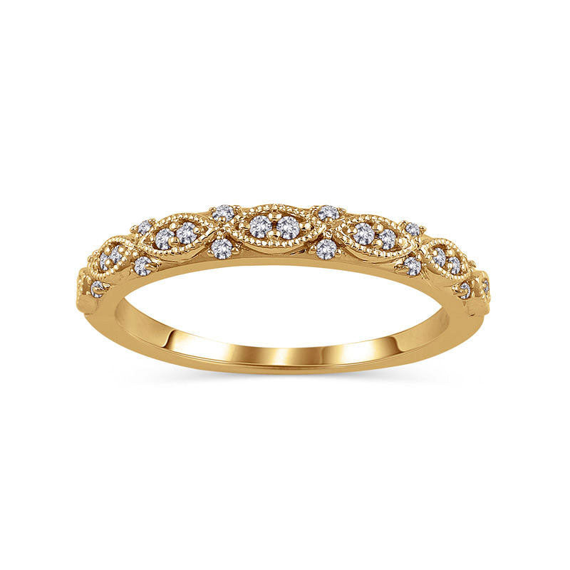 Image of ID 1 013 CT TW Natural Diamond Art Deco Anniversary Band in Solid 14K Gold