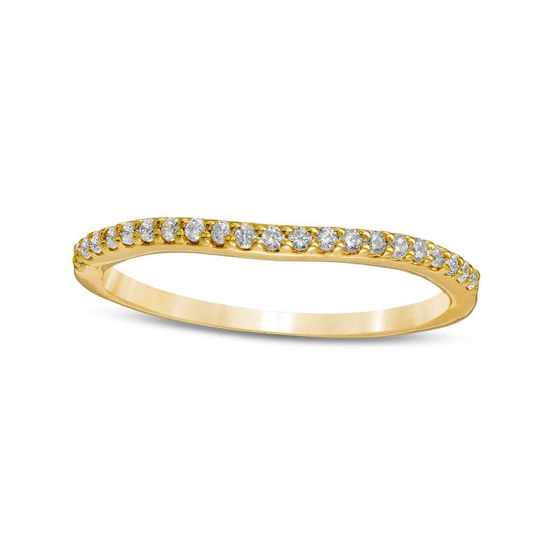 Image of ID 1 013 CT TW Natural Diamond Contour Wedding Band in Solid 14K Gold