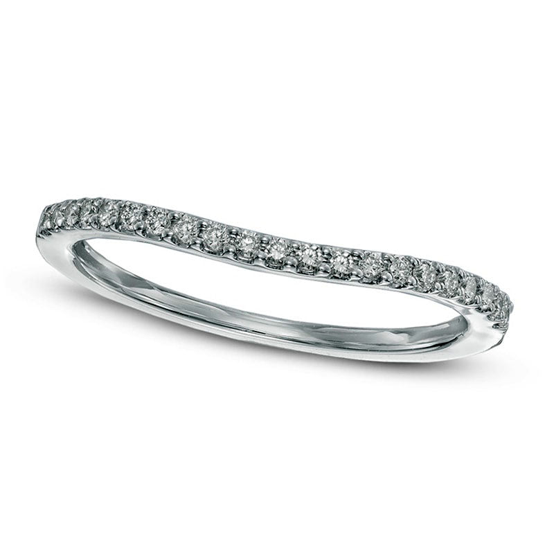 Image of ID 1 013 CT TW Natural Diamond Contour Wedding Band in Solid 14K White Gold