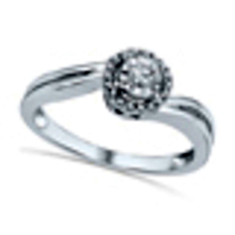 Image of ID 1 013 CT TW Natural Diamond Frame Promise Ring in Solid 10K White Gold