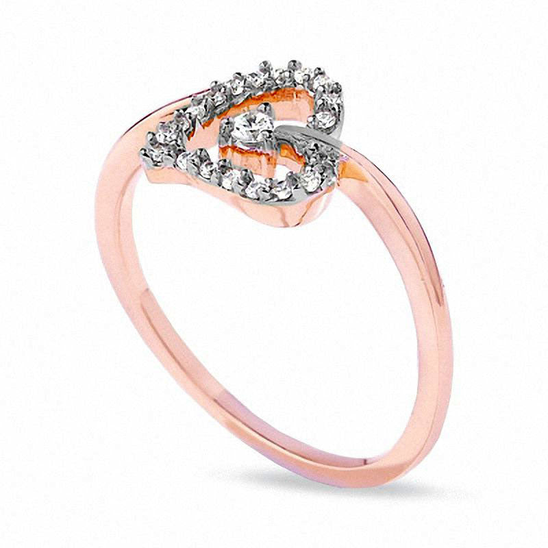 Image of ID 1 013 CT TW Natural Diamond Heart Ring in Solid 10K Rose Gold