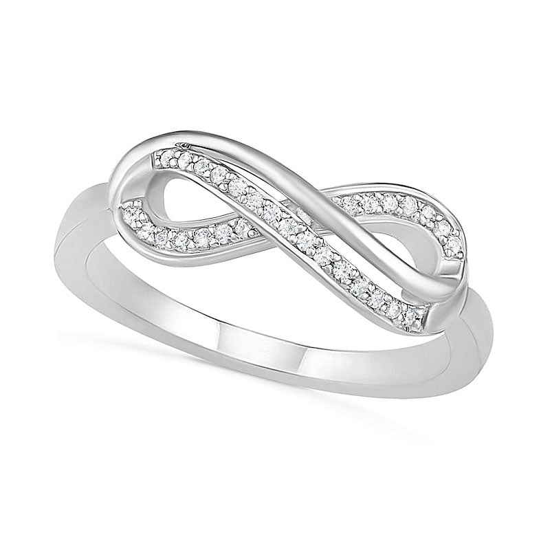 Image of ID 1 013 CT TW Natural Diamond Infinity Loop Ring in Sterling Silver