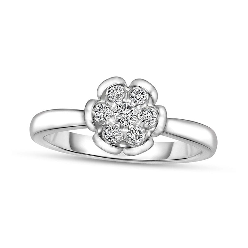 Image of ID 1 013 CT TW Natural Diamond Promise Ring in Solid 10K White Gold