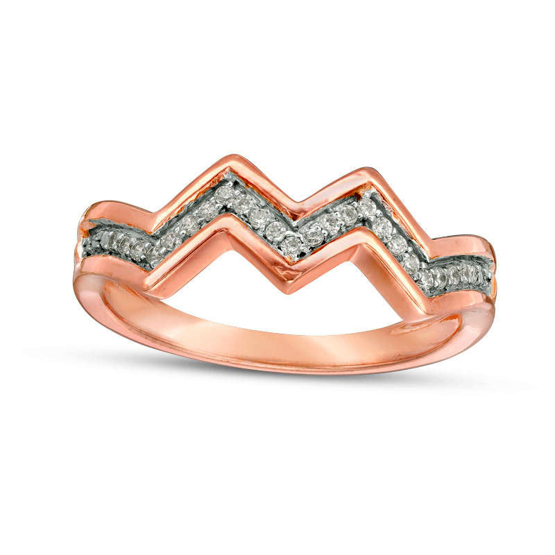 Image of ID 1 013 CT TW Natural Diamond Zig-Zag Band in Solid 10K Rose Gold