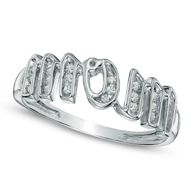 Image of ID 1 013 CT TW Natural Diamond mom Ring in Sterling Silver