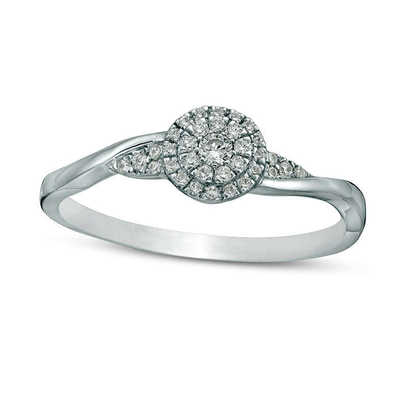 Image of ID 1 017 CT TW Composite Natural Diamond Promise Ring in Solid 10K White Gold