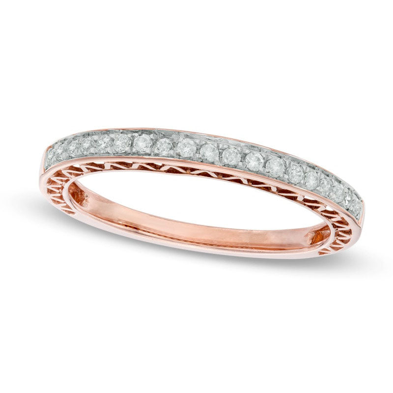 Image of ID 1 017 CT TW Natural Diamond Anniversary Band in Solid 10K Rose Gold