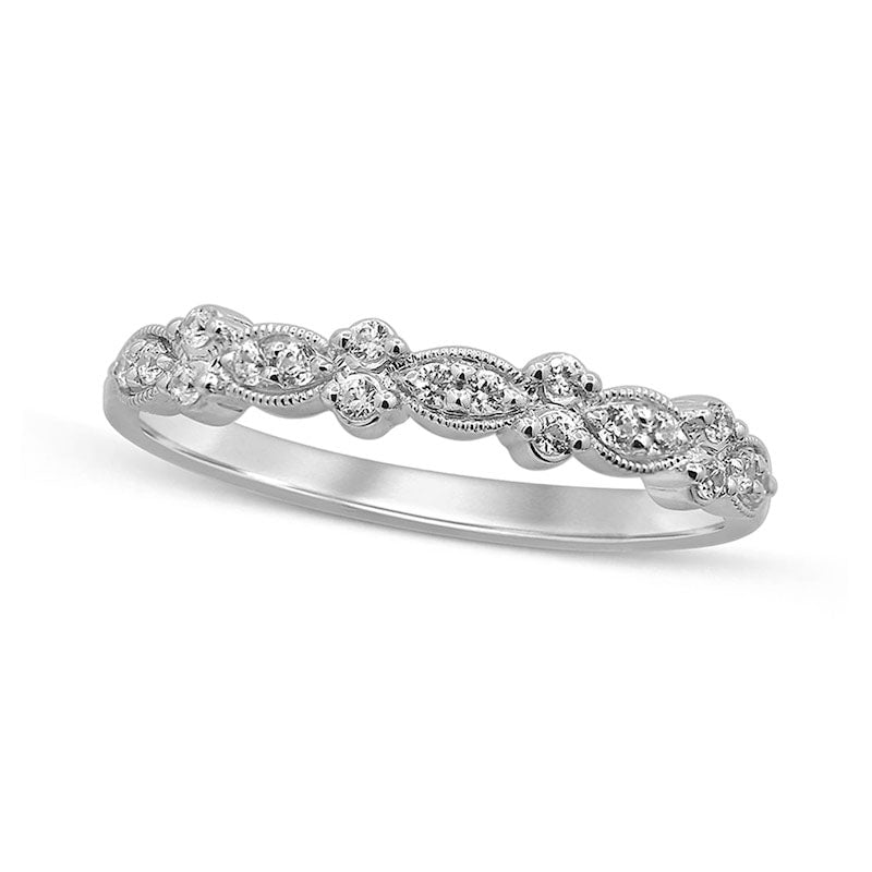 Image of ID 1 017 CT TW Natural Diamond Antique Vintage-Style Anniversary Band in Solid 10K White Gold