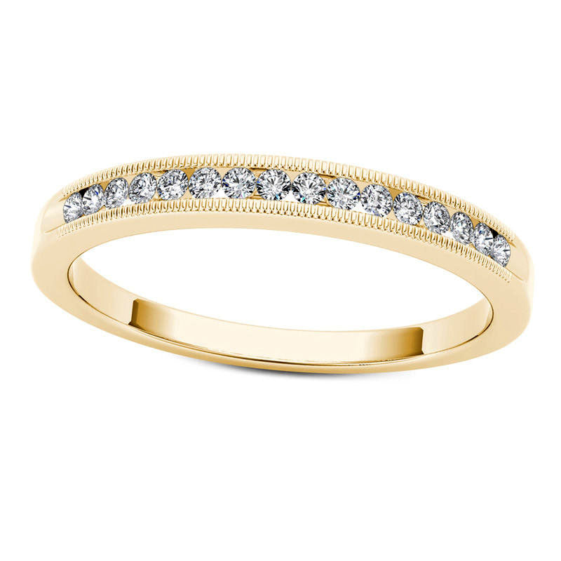 Image of ID 1 017 CT TW Natural Diamond Antique Vintage-Style Stackable Band in Solid 10K Yellow Gold
