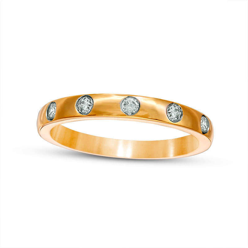 Image of ID 1 017 CT TW Natural Diamond Five Stone Stackable Band in Solid 10K Yellow Gold