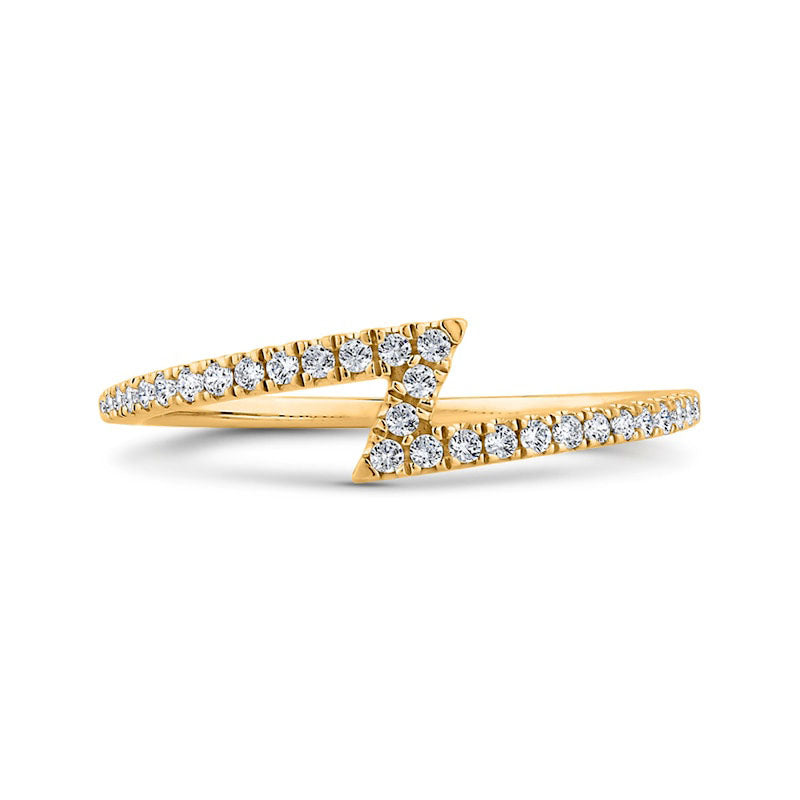 Image of ID 1 017 CT TW Natural Diamond Lightning Bolt Ring in Solid 10K Yellow Gold