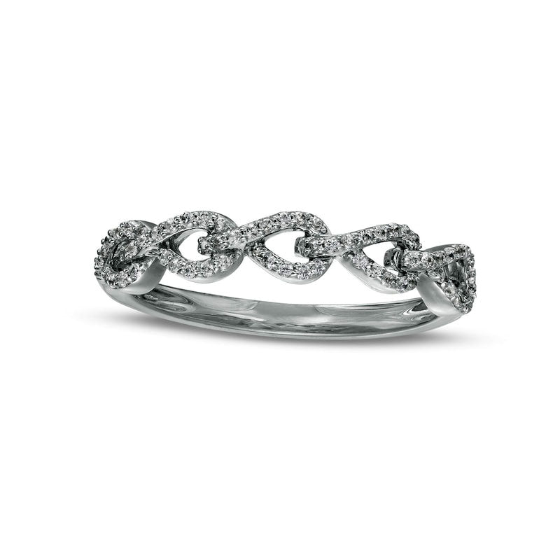 Image of ID 1 017 CT TW Natural Diamond Loop Knot Ring in Solid 10K White Gold