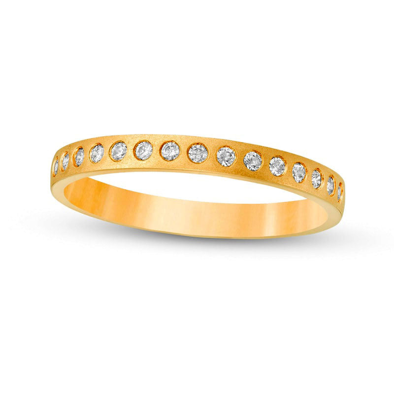 Image of ID 1 017 CT TW Natural Diamond Satin Stackable Anniversary Band in Solid 10K Yellow Gold