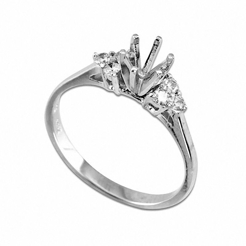 Image of ID 1 017 CT TW Natural Diamond Semi-Mount in Solid 14K White Gold