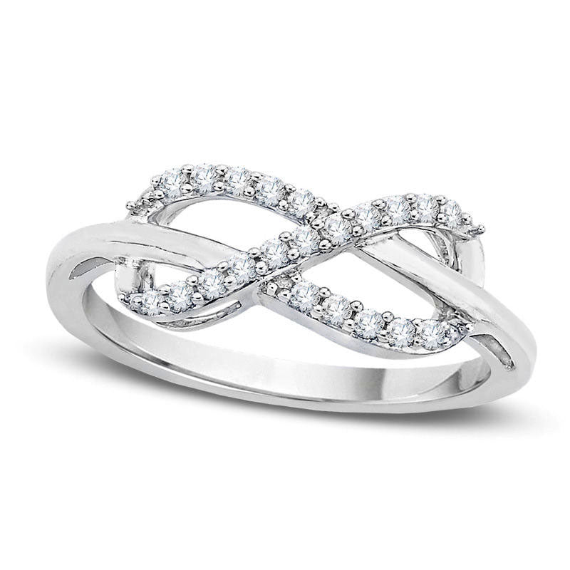 Image of ID 1 017 CT TW Natural Diamond Sideways Infinity Ring in Solid 10K White Gold