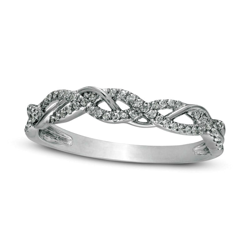 Image of ID 1 017 CT TW Natural Diamond Twist Anniversary Band in Solid 10K White Gold
