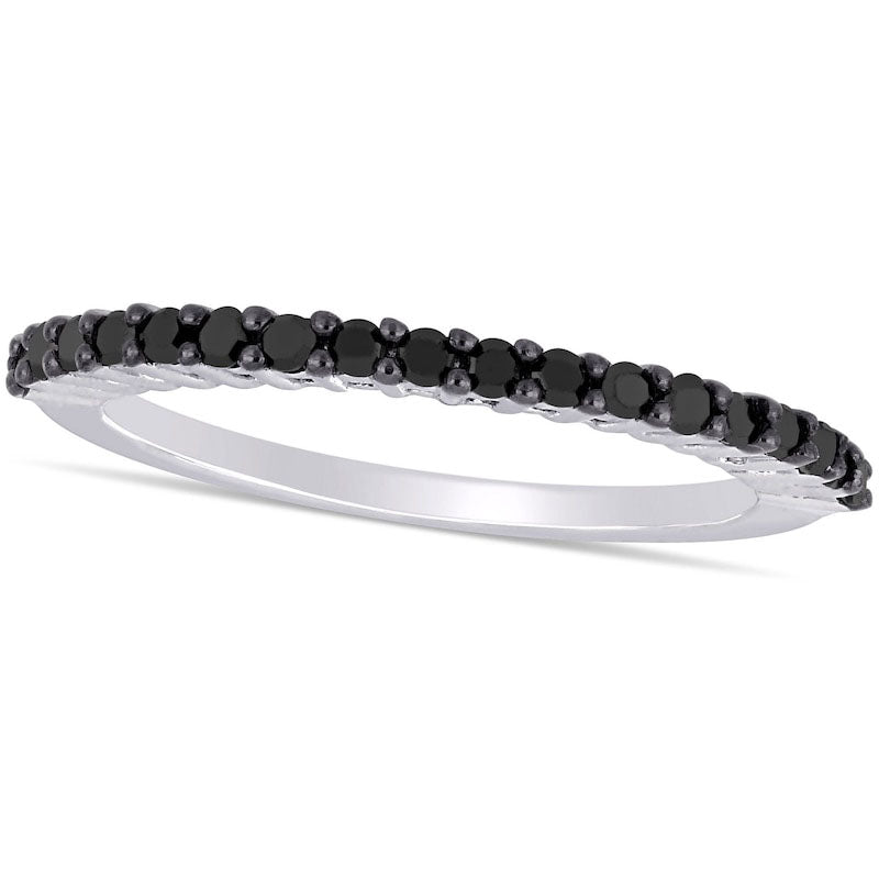 Image of ID 1 020 CT TW Black Enhanced Natural Diamond Anniversary Band in Solid 10K White Gold