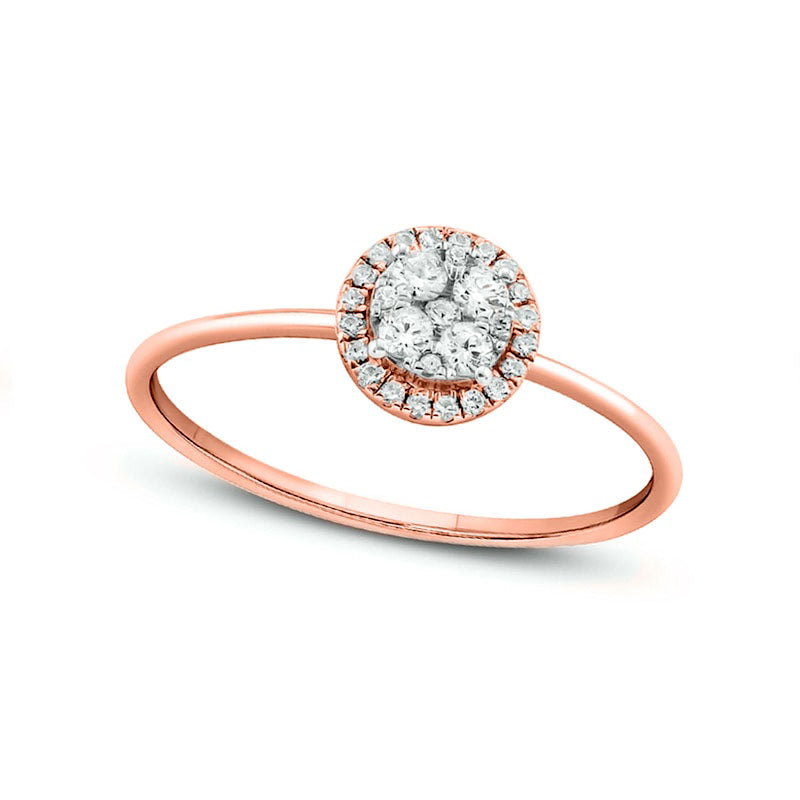Image of ID 1 020 CT TW Composite Natural Diamond Frame Promise Ring in Solid 10K Rose Gold
