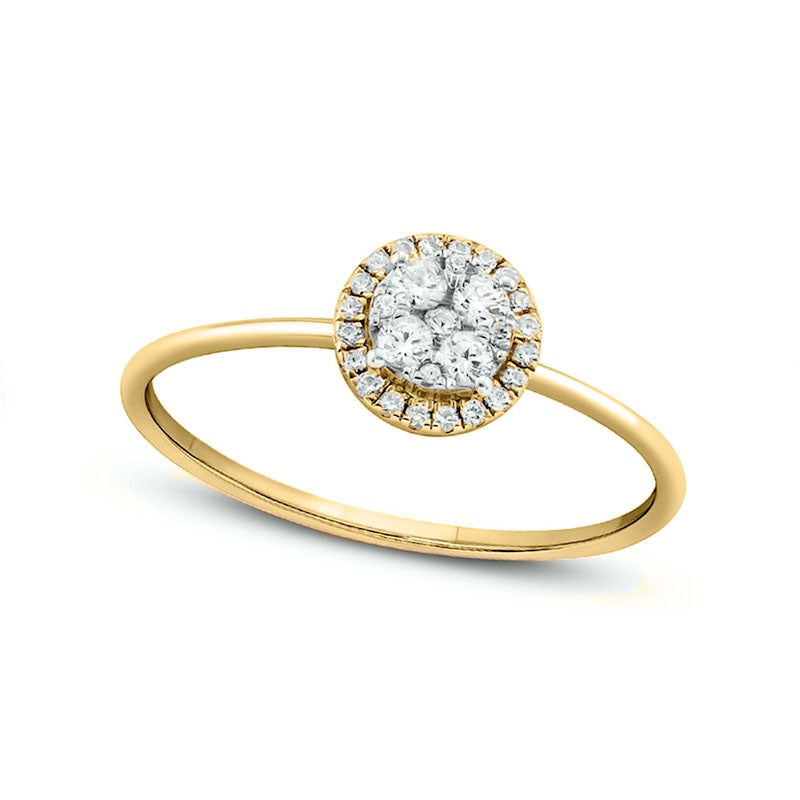 Image of ID 1 020 CT TW Composite Natural Diamond Frame Promise Ring in Solid 10K Yellow Gold