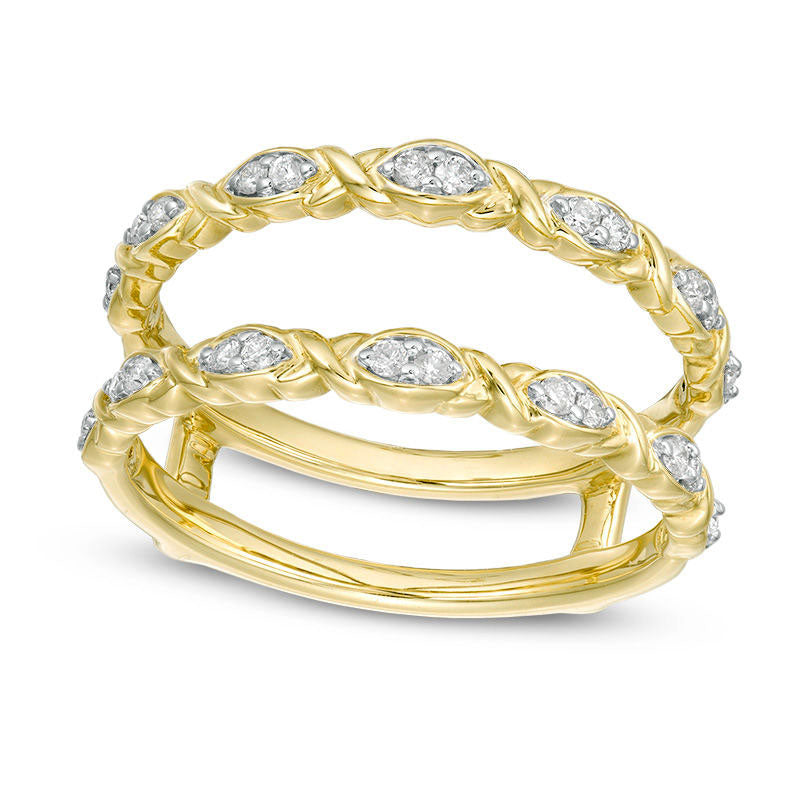 Image of ID 1 020 CT TW Natural Clarity Enhanced Diamond Marquise XO Solitaire Enhancer in Solid 10K Yellow Gold