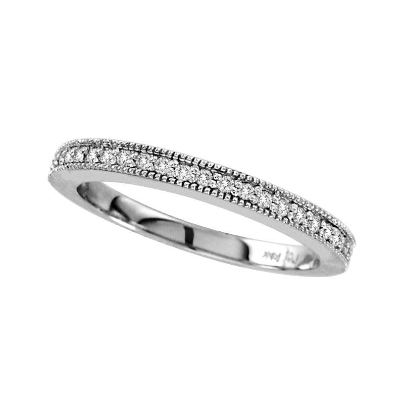 Image of ID 1 020 CT TW Natural Diamond Antique Vintage-Style Wedding Band in Solid 14K White Gold (I/SI2)