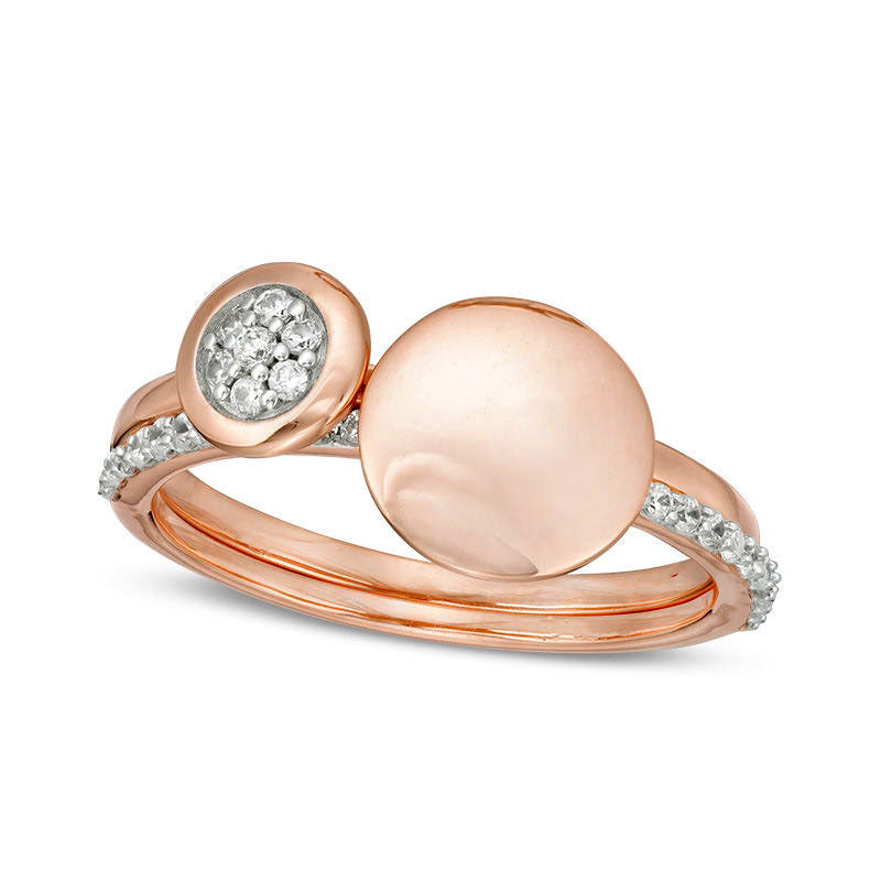 Image of ID 1 020 CT TW Natural Diamond Bubble Split Ring in Solid 10K Rose Gold