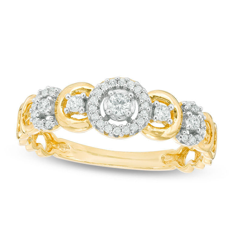Image of ID 1 020 CT TW Natural Diamond Frame Ring in Solid 10K Yellow Gold