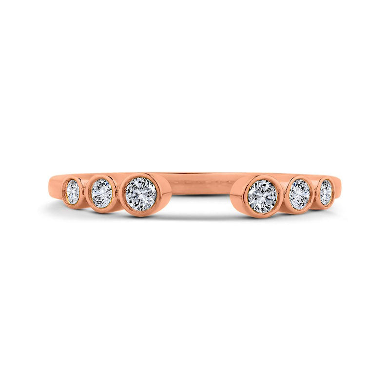 Image of ID 1 020 CT TW Natural Diamond Graduated Six Stone Open Ring in Solid 10K Rose Gold