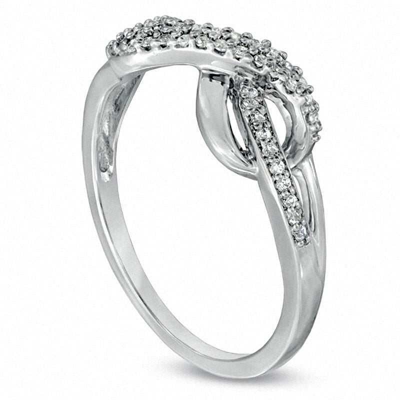 Image of ID 1 020 CT TW Natural Diamond Infinity Loop Ring in Sterling Silver