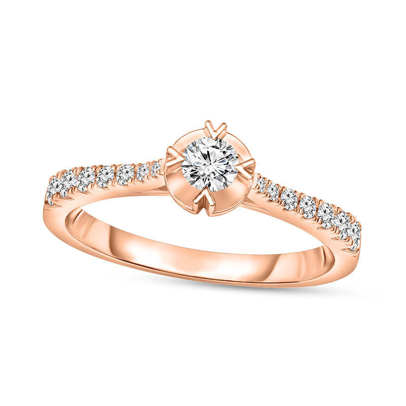 Image of ID 1 020 CT TW Natural Diamond Promise Ring in Solid 10K Rose Gold