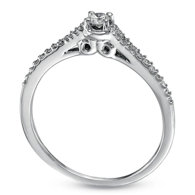 Image of ID 1 020 CT TW Natural Diamond Promise Ring is Solid 10K White Gold