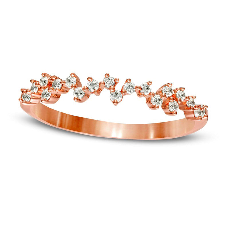 Image of ID 1 020 CT TW Natural Diamond Scattered Anniversary Band in Solid 10K Rose Gold