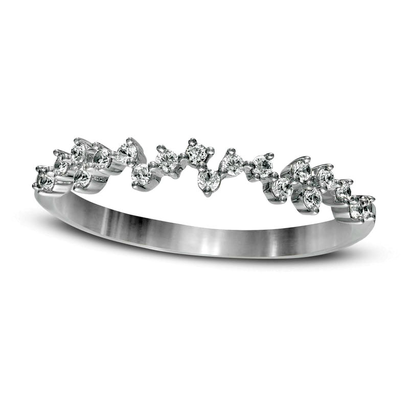 Image of ID 1 020 CT TW Natural Diamond Scattered Anniversary Band in Solid 10K White Gold