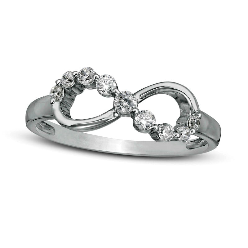 Image of ID 1 020 CT TW Natural Diamond Sideways Infinity Ring in Solid 10K White Gold