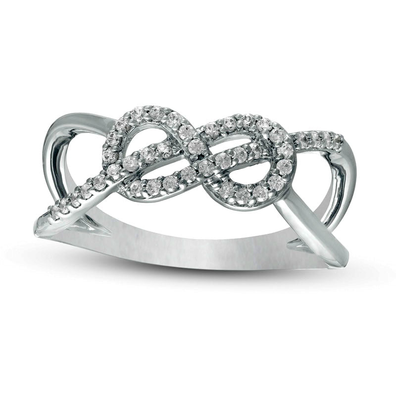 Image of ID 1 020 CT TW Natural Diamond Sideways Infinity Split Shank Ring in Sterling Silver