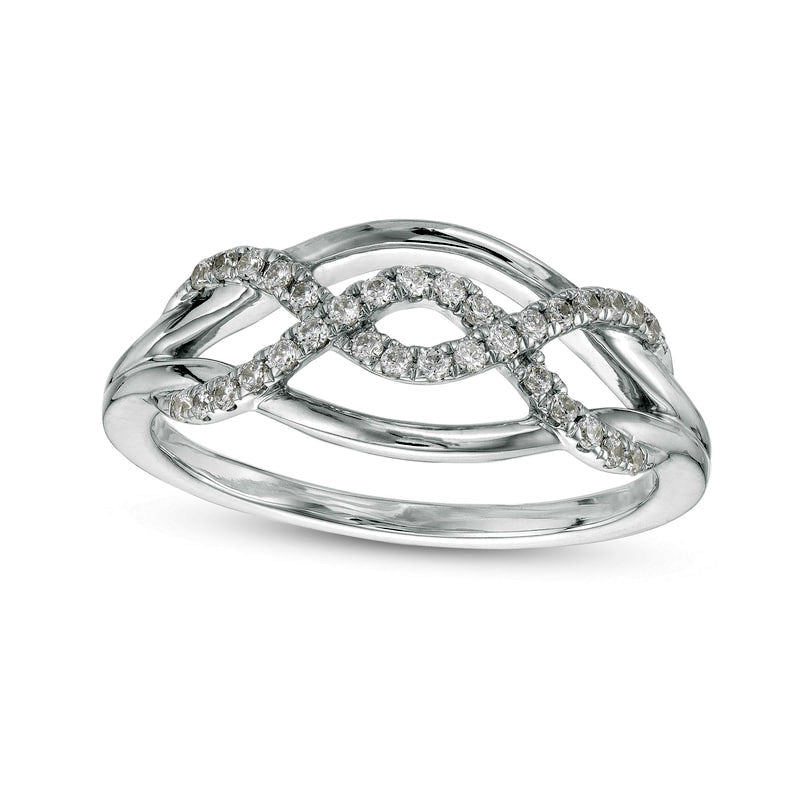 Image of ID 1 020 CT TW Natural Diamond Twisted Ring in Sterling Silver