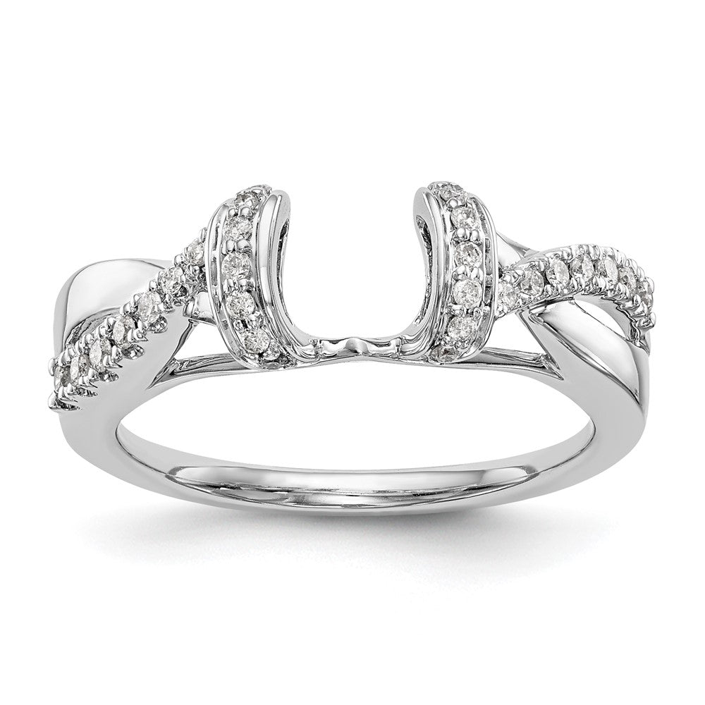 Image of ID 1 023ct CZ Solid Real 14K White Gold WrapRing