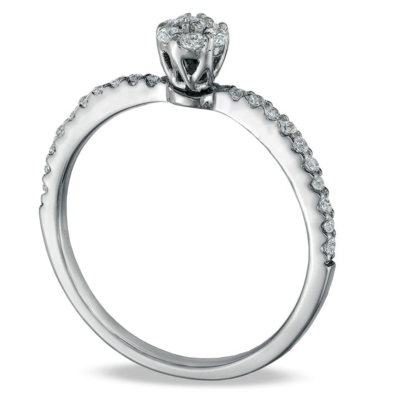 Image of ID 1 025 CT TW Composite Natural Diamond Promise Ring in Solid 10K White Gold