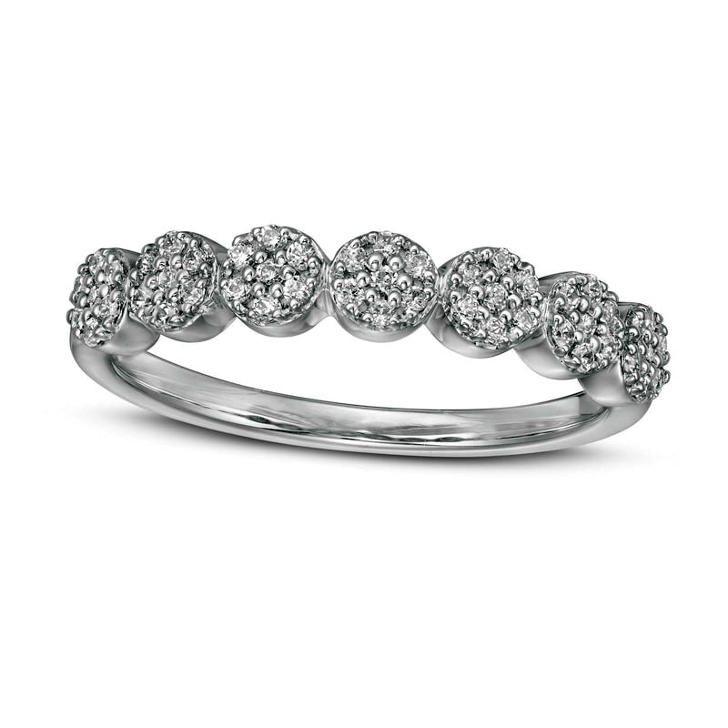 Image of ID 1 025 CT TW Composite Natural Diamond Seven Stone Ring in Solid 10K White Gold