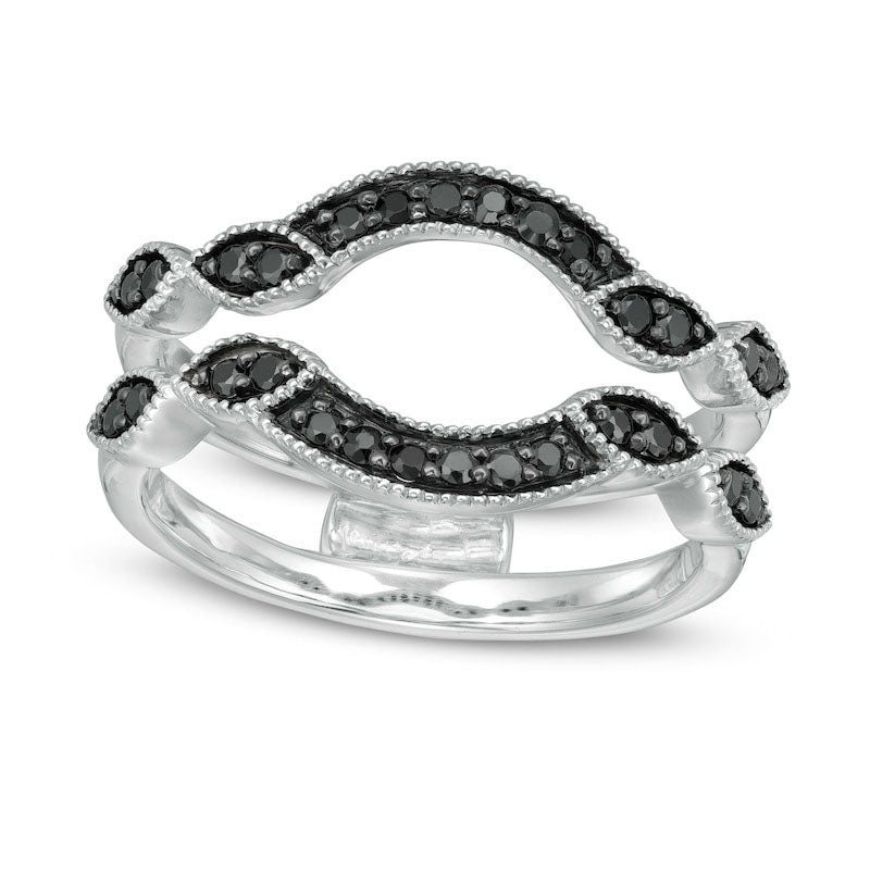 Image of ID 1 025 CT TW Enhanced Black Natural Clarity Enhanced Diamond Contour Solitaire Enhancer in Solid 10K White Gold