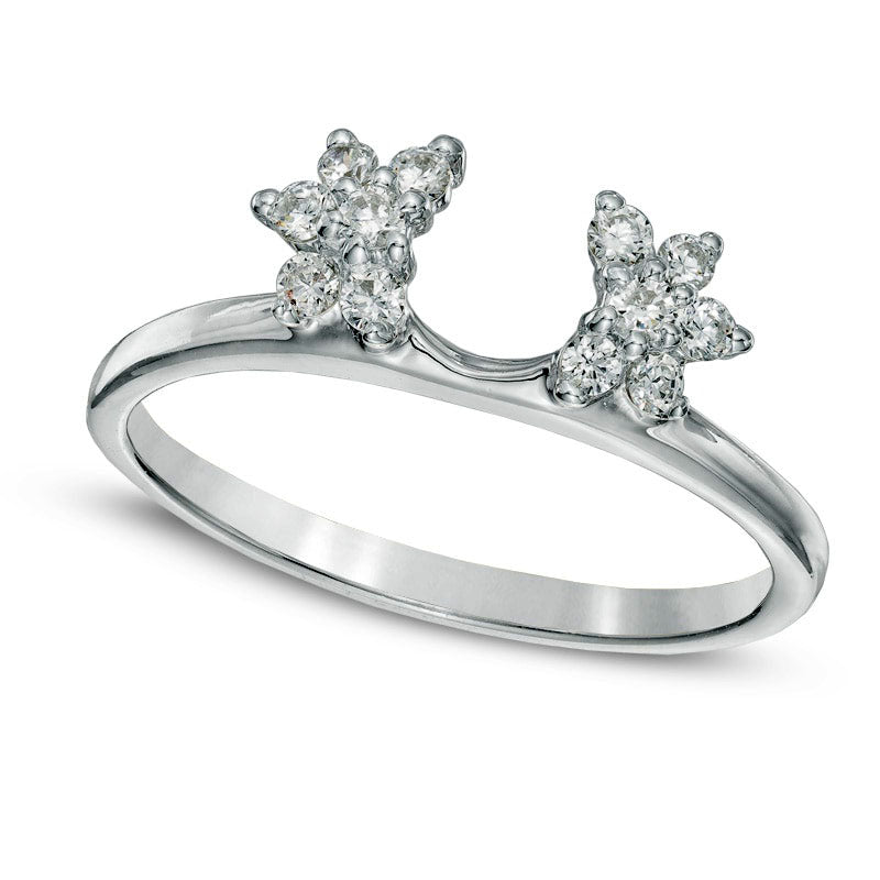 Image of ID 1 025 CT TW Natural Clarity Enhanced Diamond Starburst Solitaire Enhancer in Solid 10K White Gold
