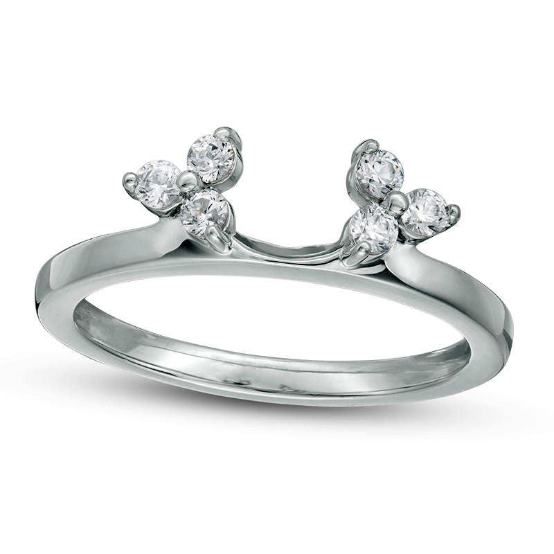 Image of ID 1 025 CT TW Natural Clarity Enhanced Diamond Tri-Sides Solitaire Enhancer in Solid 14K White Gold