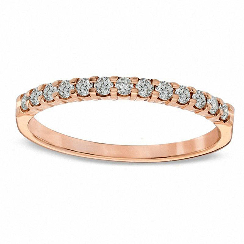 Image of ID 1 025 CT TW Natural Diamond Band in Solid 14K Rose Gold