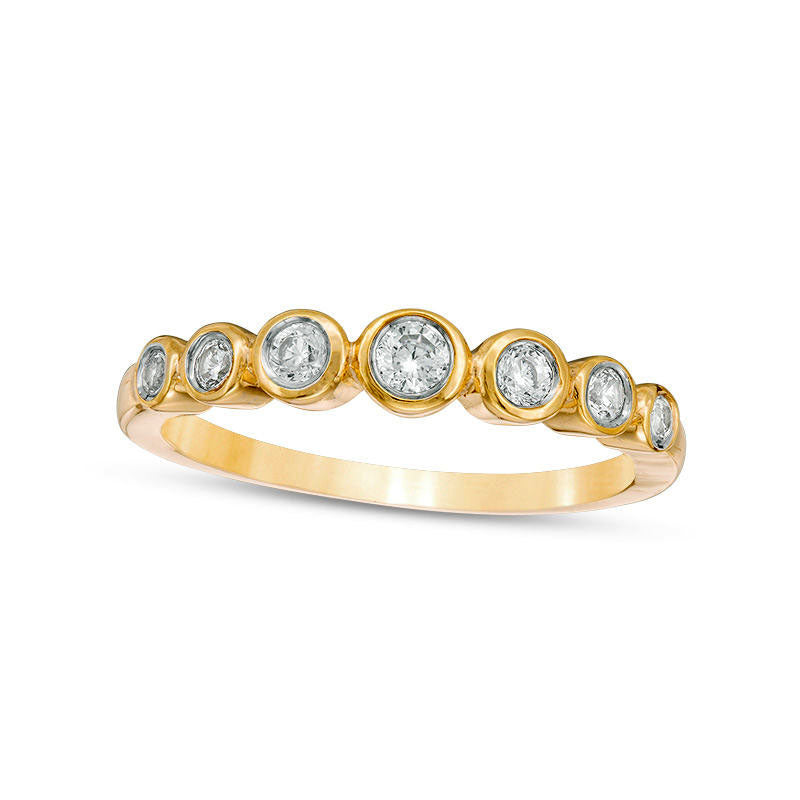 Image of ID 1 025 CT TW Natural Diamond Bubble Stackable Band in Solid 10K Yellow Gold