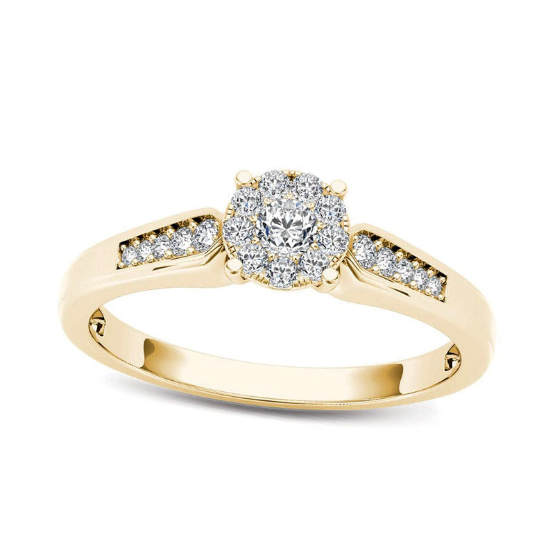 Image of ID 1 025 CT TW Natural Diamond Frame Promise Ring in Solid 14K Gold