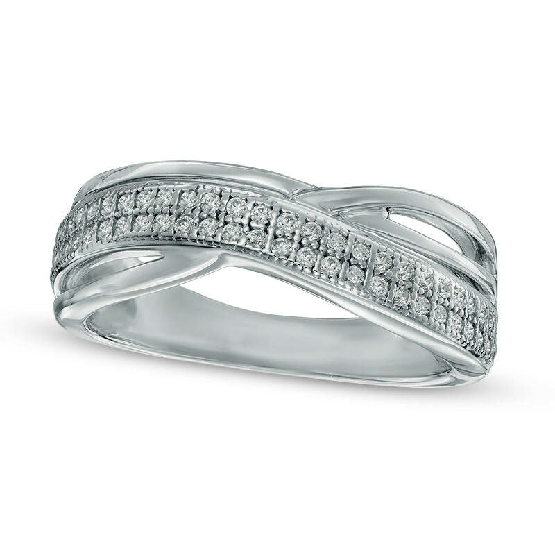 Image of ID 1 025 CT TW Natural Diamond Layered Anniversary Band in Solid 10K White Gold